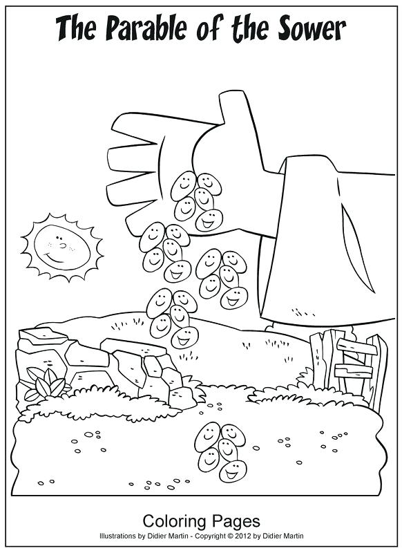 582x800 Parable Of The Sower Coloring Page Free Printable Bible Story