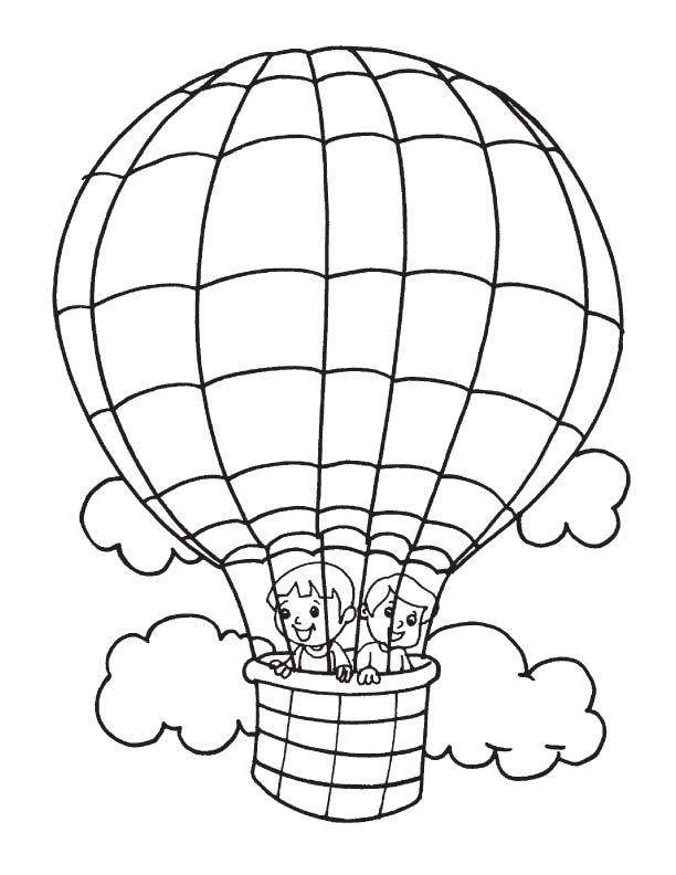 612x792 Kids In Hot Air Balloon Coloring Page Download Free I
