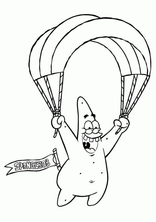 515x730 Patrick Flying With A Chute Coloring Page To Print Out Nick Jr