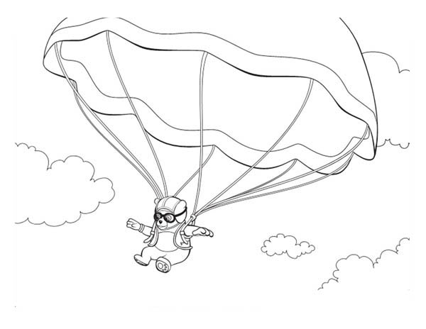 600x464 Special Agent Oso On Parachute Coloring Page
