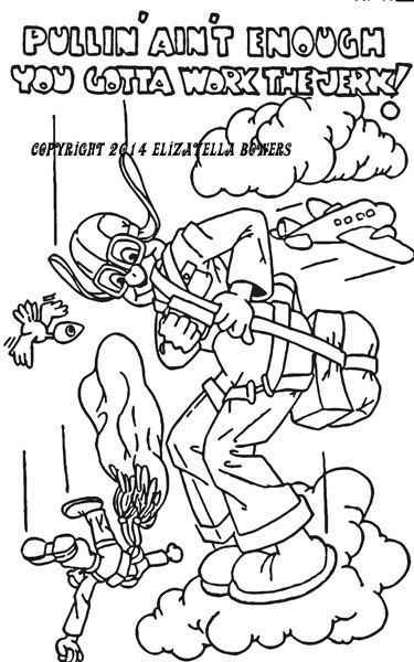 375x600 Parachute Man Adult Coloring Page Image