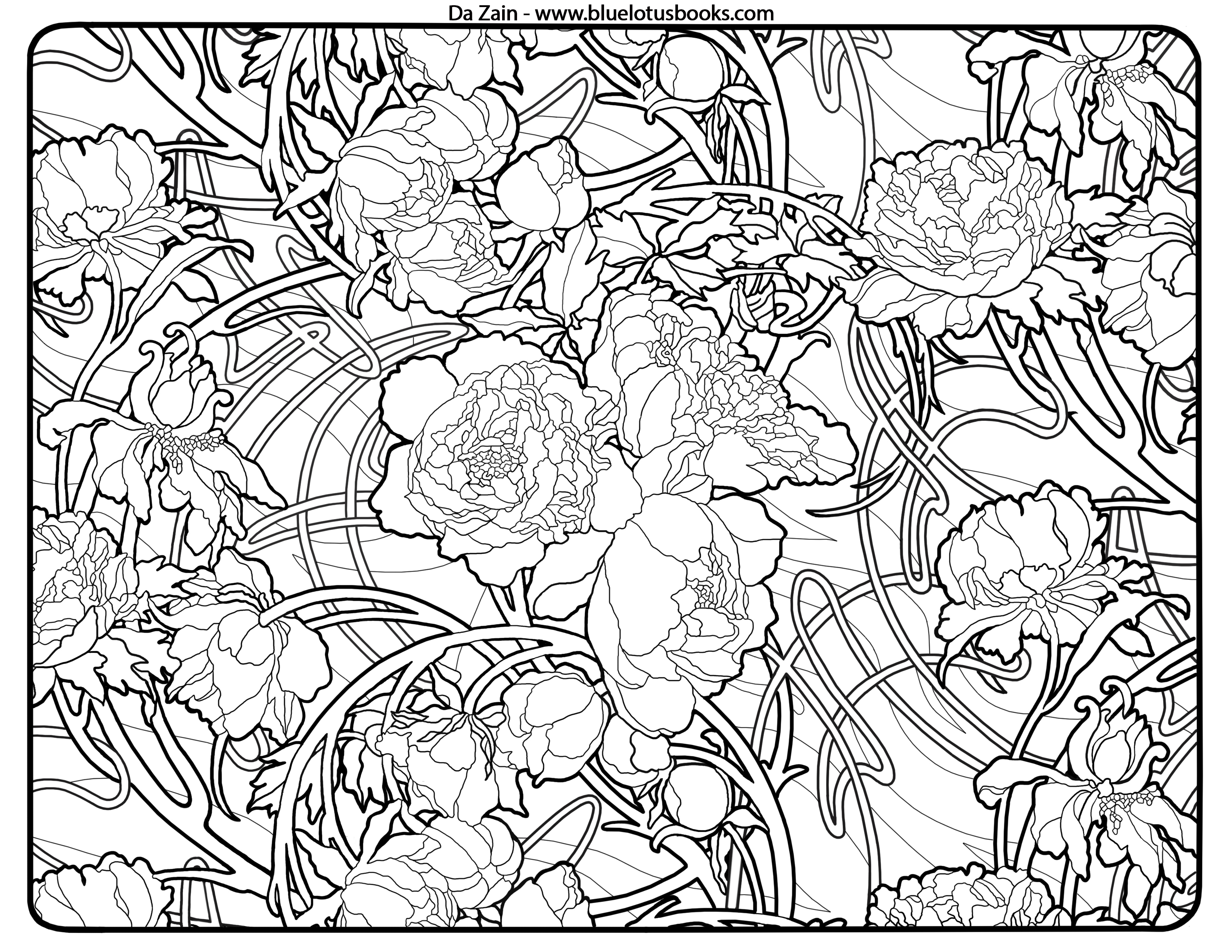 3300x2550 Alfons Mucha Art Nouveau Free Adult Coloring Pages Adult
