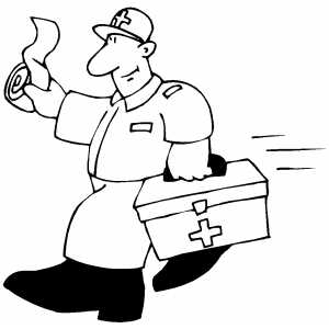 300x300 Paramedic Coming For Help Coloring Page