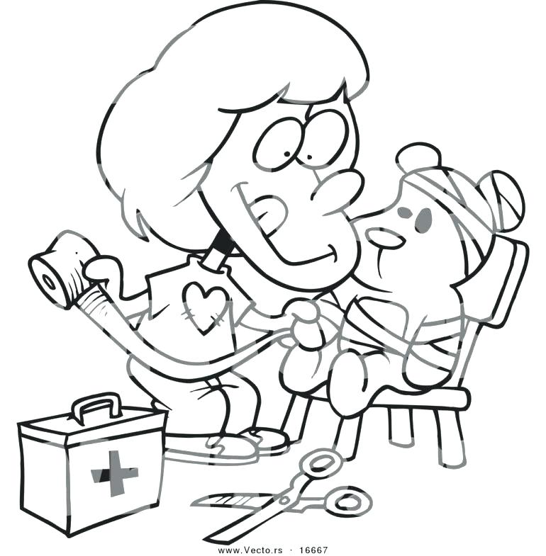 770x785 First Aid Coloring Pages For Kids
