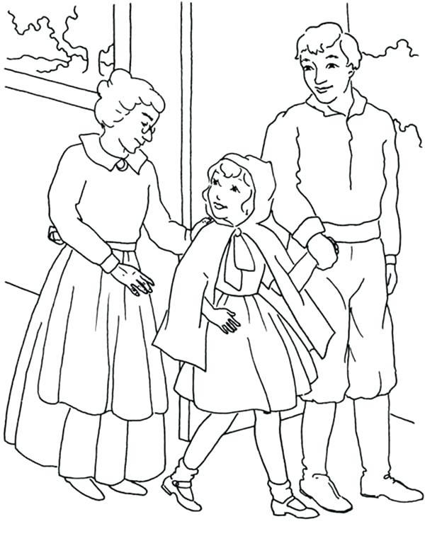 600x757 Parents Coloring Pages Red Riding Hood And Her Parents Coloring