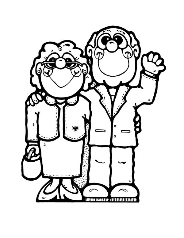 600x776 Parents And Grandparents Coloring Page