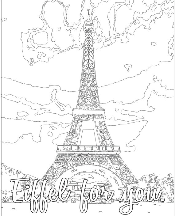 Paris Eiffel Tower Coloring Pages