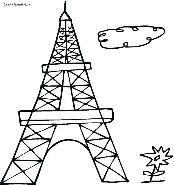 600x639 Eiffel Tower Coloring Pages Plus Tower Coloring Pages Tower
