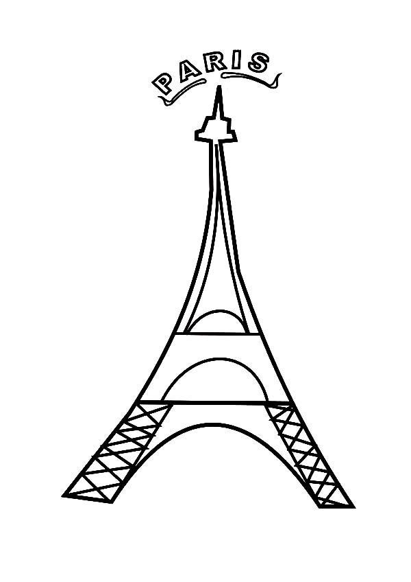 600x848 Paris France Eiffel Tower Coloring Page