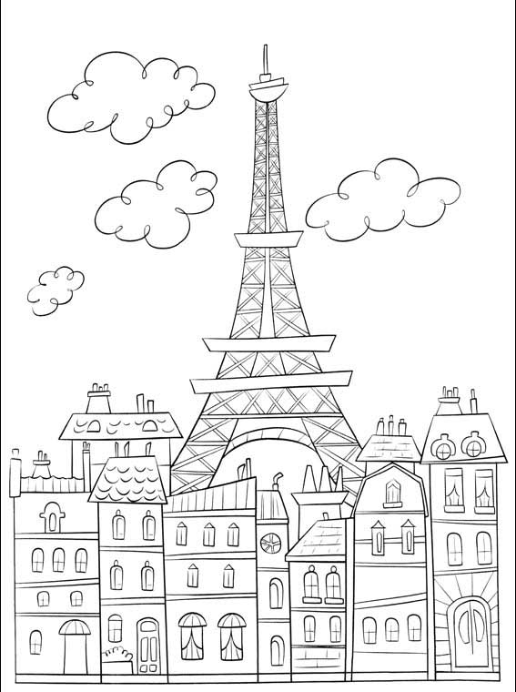 Paris France Coloring Pages