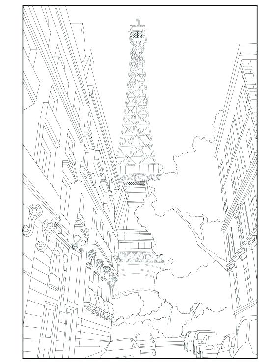570x738 Eiffel Tower Coloring Page Tower Coloring Pages Color Pictures