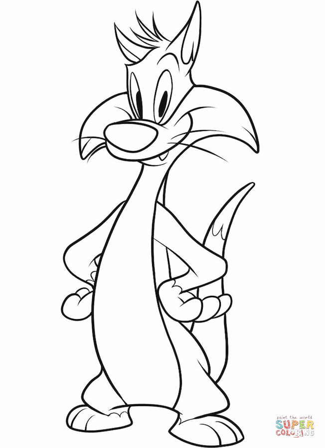 652x900 Pretentious Idea Looney Tunes Coloring Pages Sitting On Bench Park
