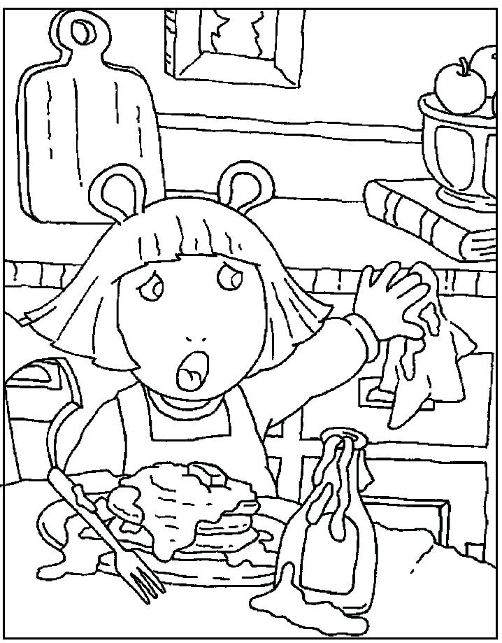 718x919 Arthur Coloring Page Fern Sitting On Bench Park Reading A Book