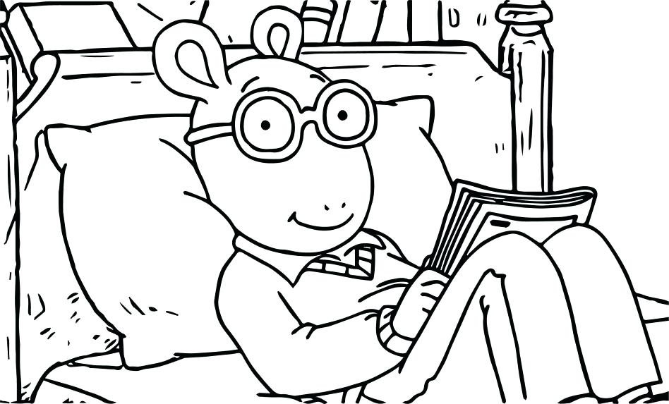 948x573 Arthur Coloring Pages Fern Sitting On Bench Park Reading A Book