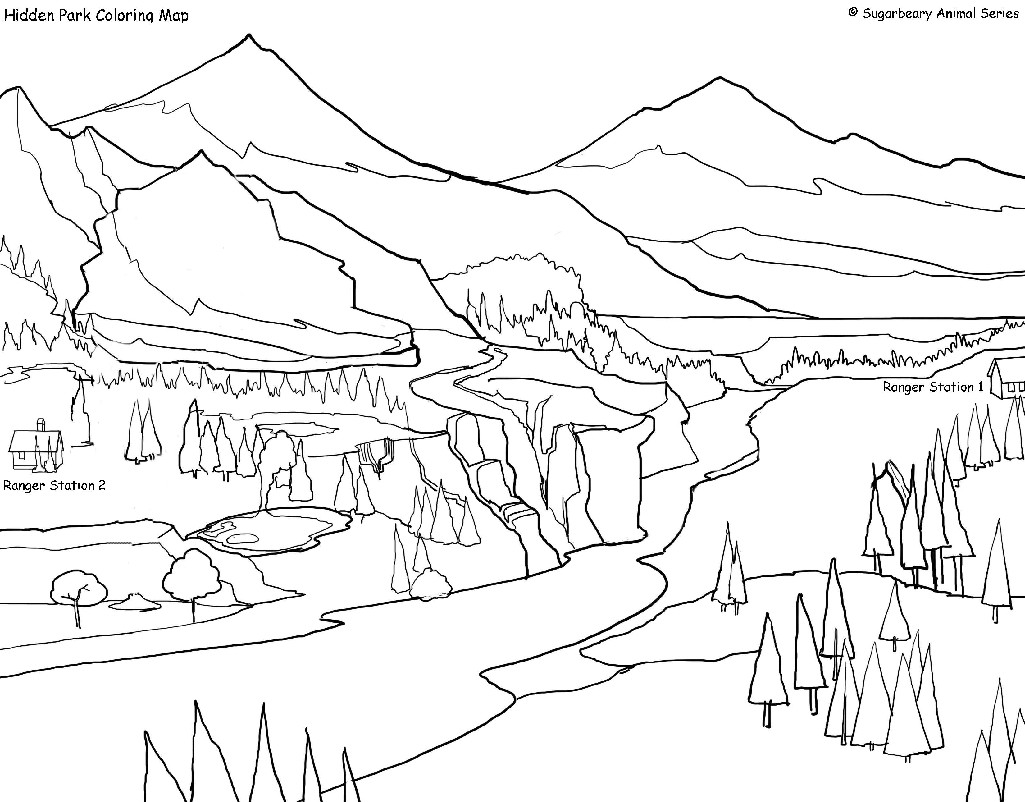 3300x2581 Park Coloring Page