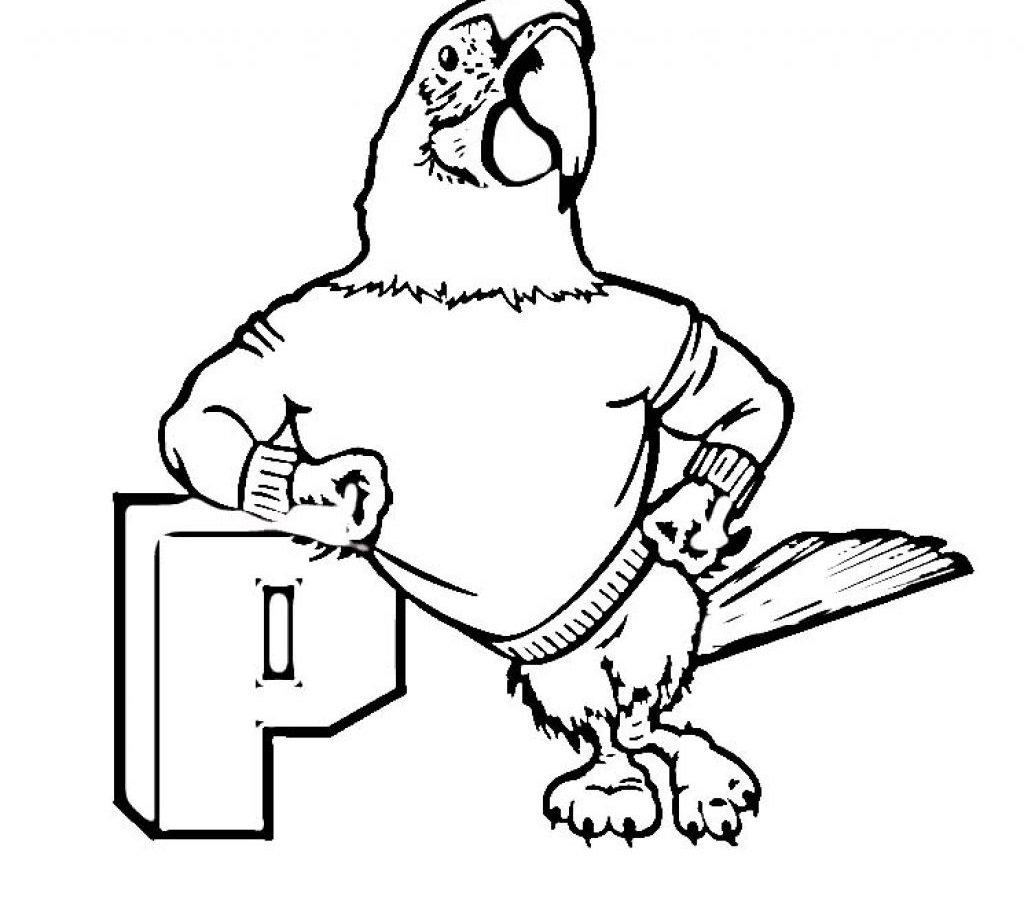 1024x900 Parrot Coloring Pages Online Free Printable Of Fish Bird For Kids