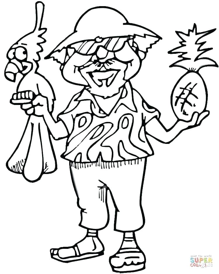 750x937 Parrots Coloring Pages Tourist With Parrot Parrot Fish Colouring