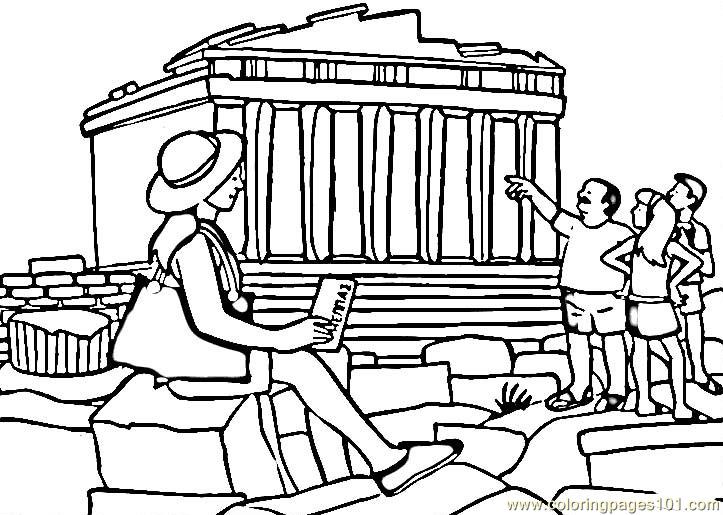 723x515 Parthenon Coloring Page