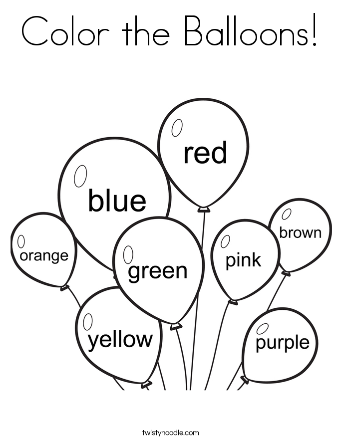 685x886 Color The Balloons Coloring Page