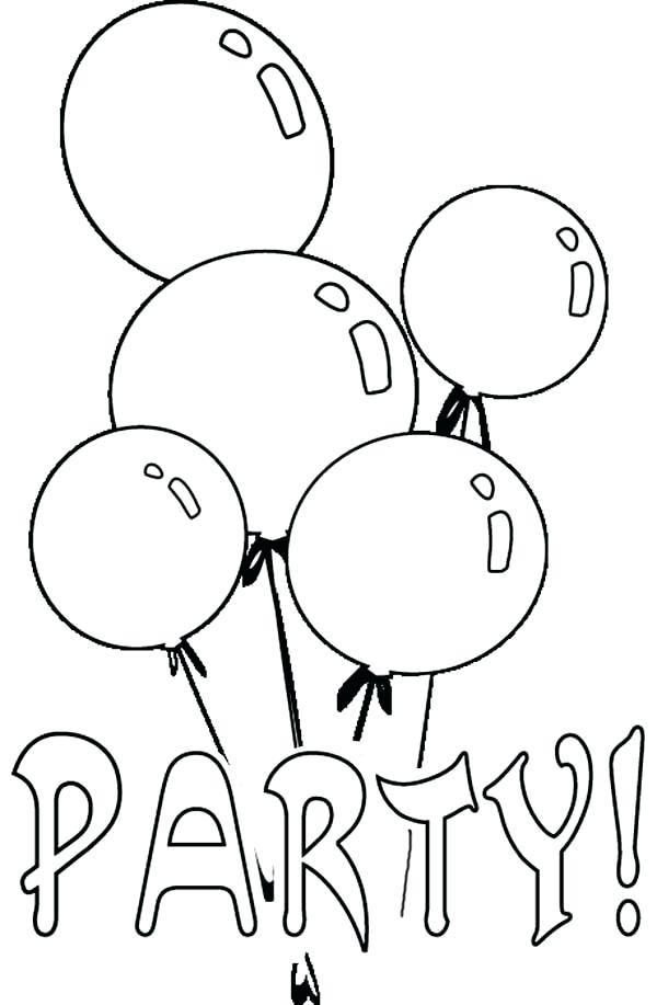 600x917 Balloons Coloring Page Birthday Party Balloon Coloring Page