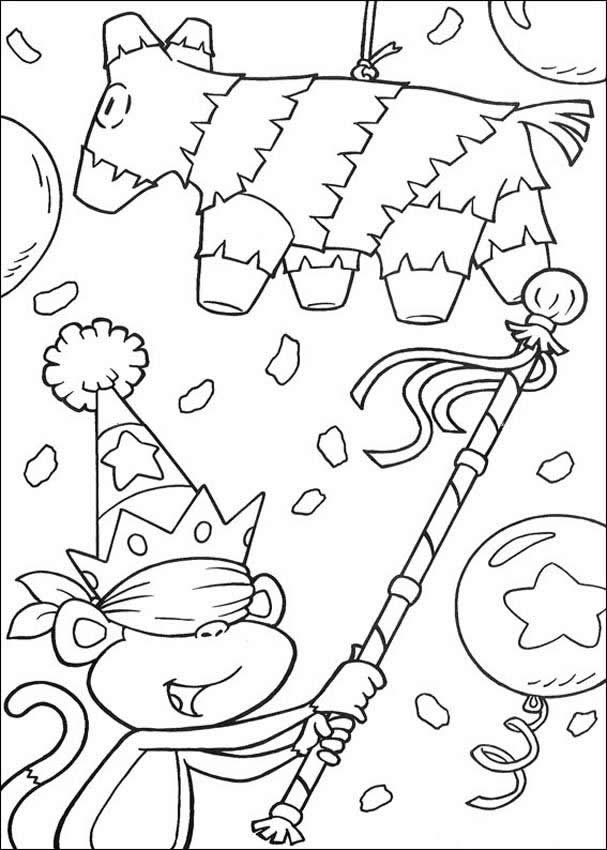 607x850 Birthday Party Coloring Pages