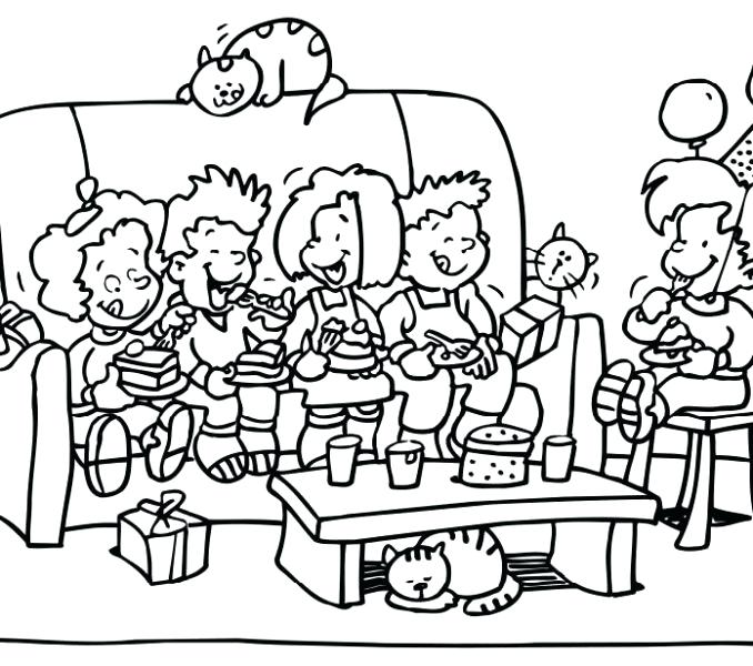 678x600 Party Coloring Pages Birthday Party Colouring Pages Coloring Pages