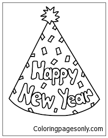 221x281 New Years Party Hat Coloring Page