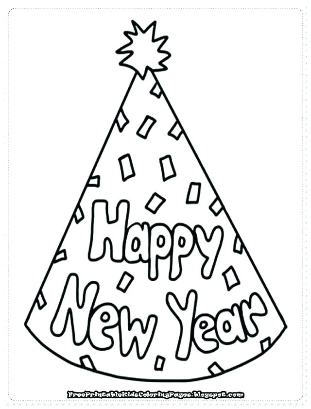 640x842 New Years Printable Coloring Pages Print Out Happy New Year Party