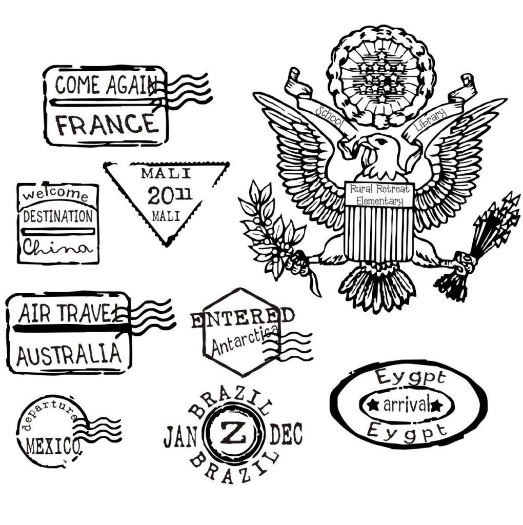 1020x1024 Passport Coloring Page