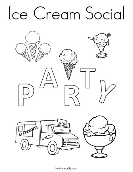 468x605 Ice Cream Social Coloring Page