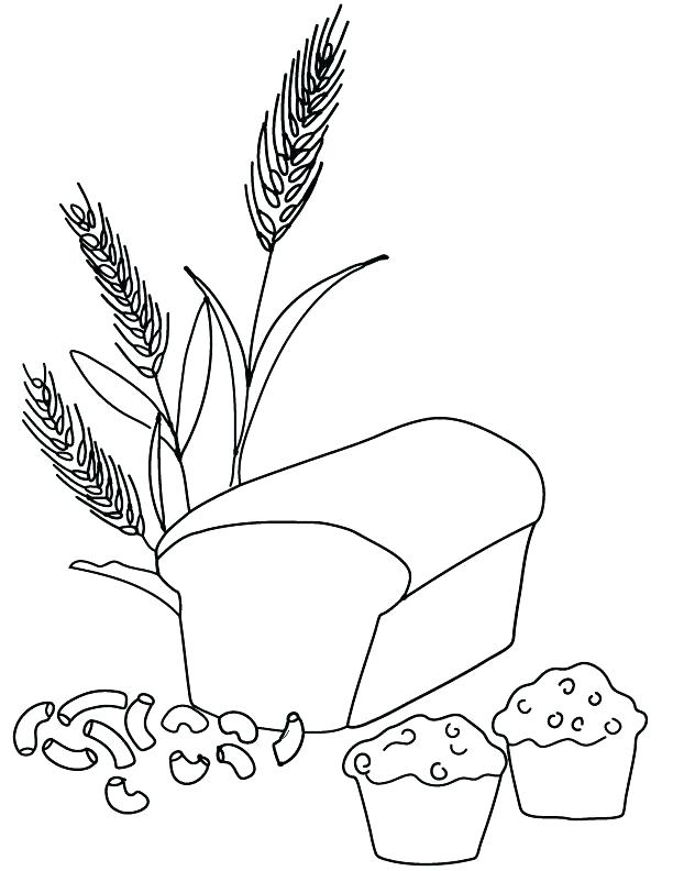 612x792 Bread Coloring Pages Bread Coloring Page Drawn Pasta Coloring Page
