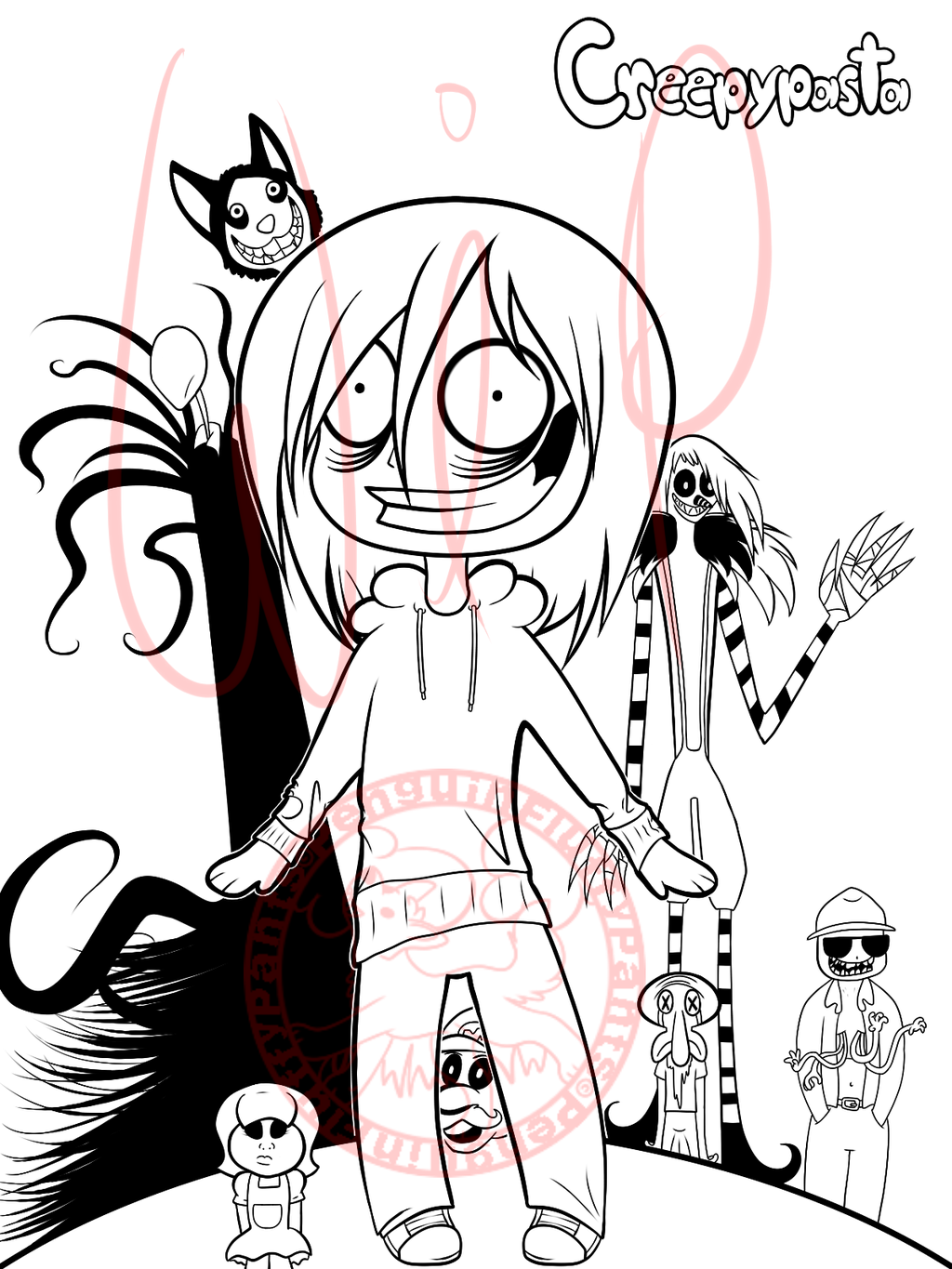 1024x1365 Creepypasta Coloring Page Wip