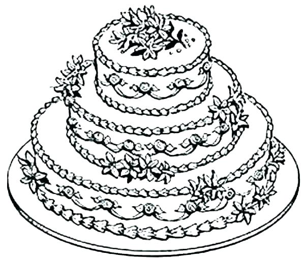 600x512 Birthday Cake No Candles Coloring Page Coloring Page For Kids