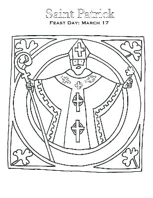 309x400 Saint Patrick Coloring Page