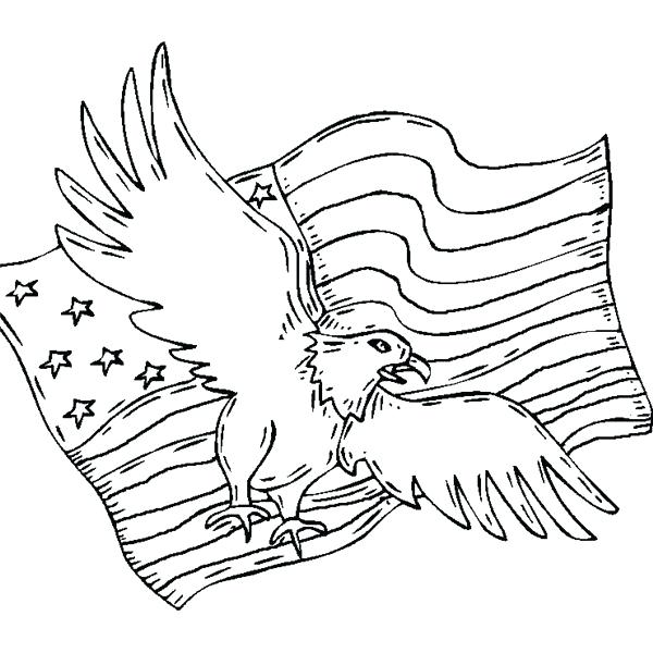 600x600 Eagle Color Page Patriotic Coloring Pages Bald Eagle A Free