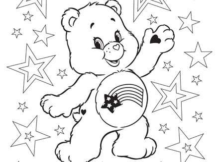 440x327 Happy Of July! Free Care Bears Patriotic Printable Coloring