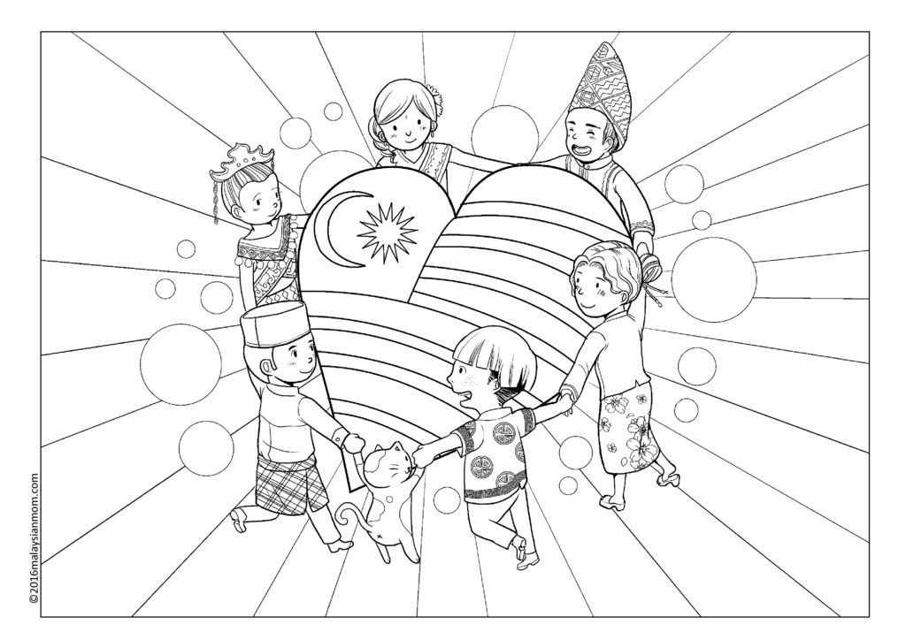 1024x724 Patriotic Colouring Page Malaysia Perfect For National