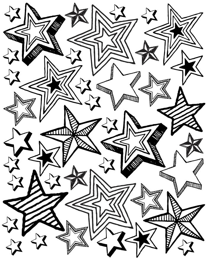 700x875 Patriotic Star Party Printable Coloring Page Color Me Happy