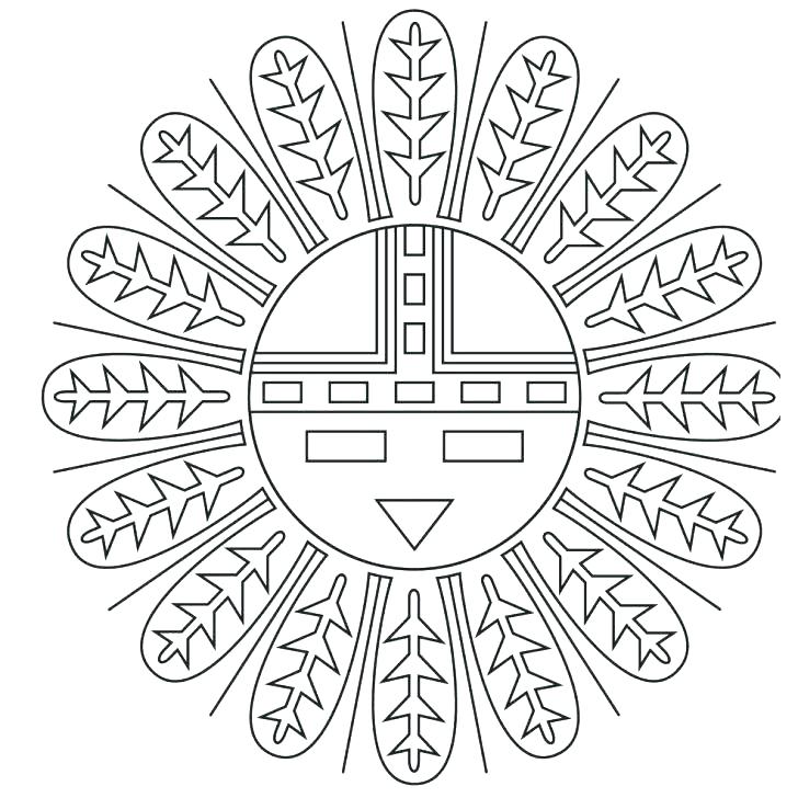 728x738 Native Symbols Drawing At Free For Native Symbols Coloring Pages