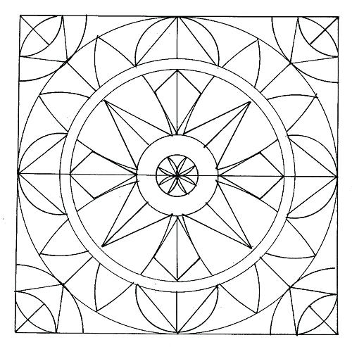 500x493 Simple Geometric Pattern Coloring Pages