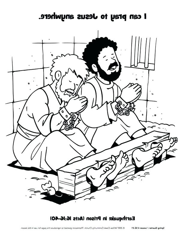617x800 Paul And Silas Coloring Page Pics Of In Prison Coloring Page