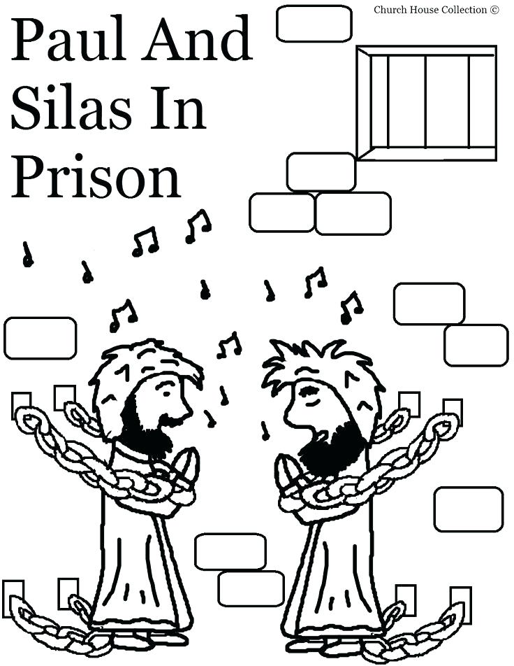 736x952 Bible Coloring Pages Paul And Silas Page Story For In Prison Free