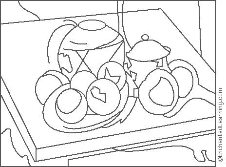 464x342 Paul Cezanne Ginger Jar Coloring Page