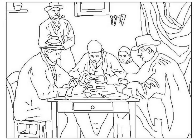 740x530 Cezanne Famous Paintings Coloring Pages