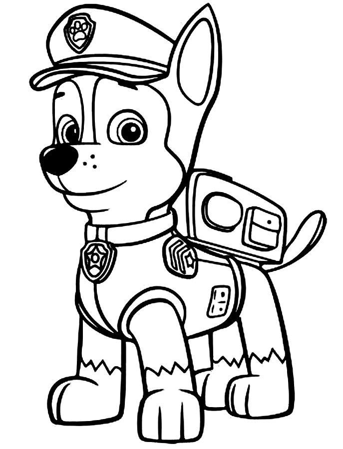 687x900 Paw Patrol Coloring Pages Chase Coloring Pages For Kids