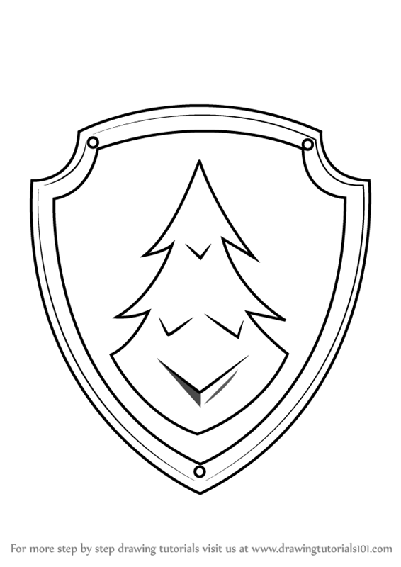566x800 Learn How To Draw Everest Badge From Paw Patrol