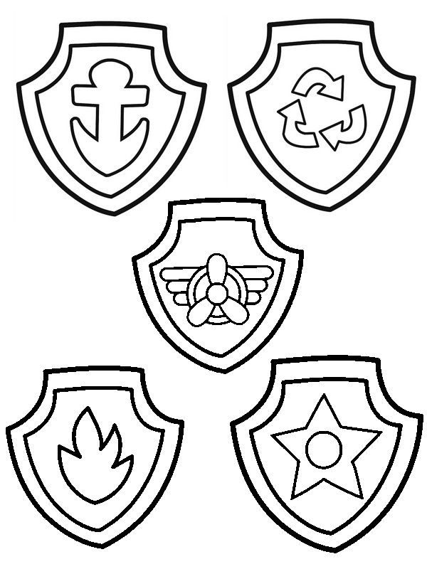 600x800 Badges Of Paw Patrol Coloring Pages Paw Paw Patrol