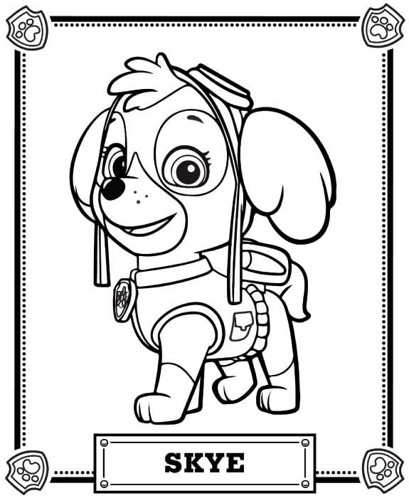 575x707 Paw Patrol Coloring Pages Skye Paw Patrol Coloring Pa Years