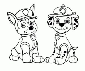 300x250 Chase Paw Patrol Coloring Page