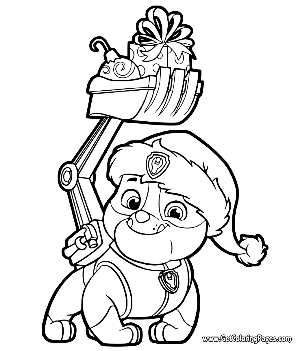 1024x1212 Paw Patrol Christmas Coloring Pages Rubble Nick Jr On Book